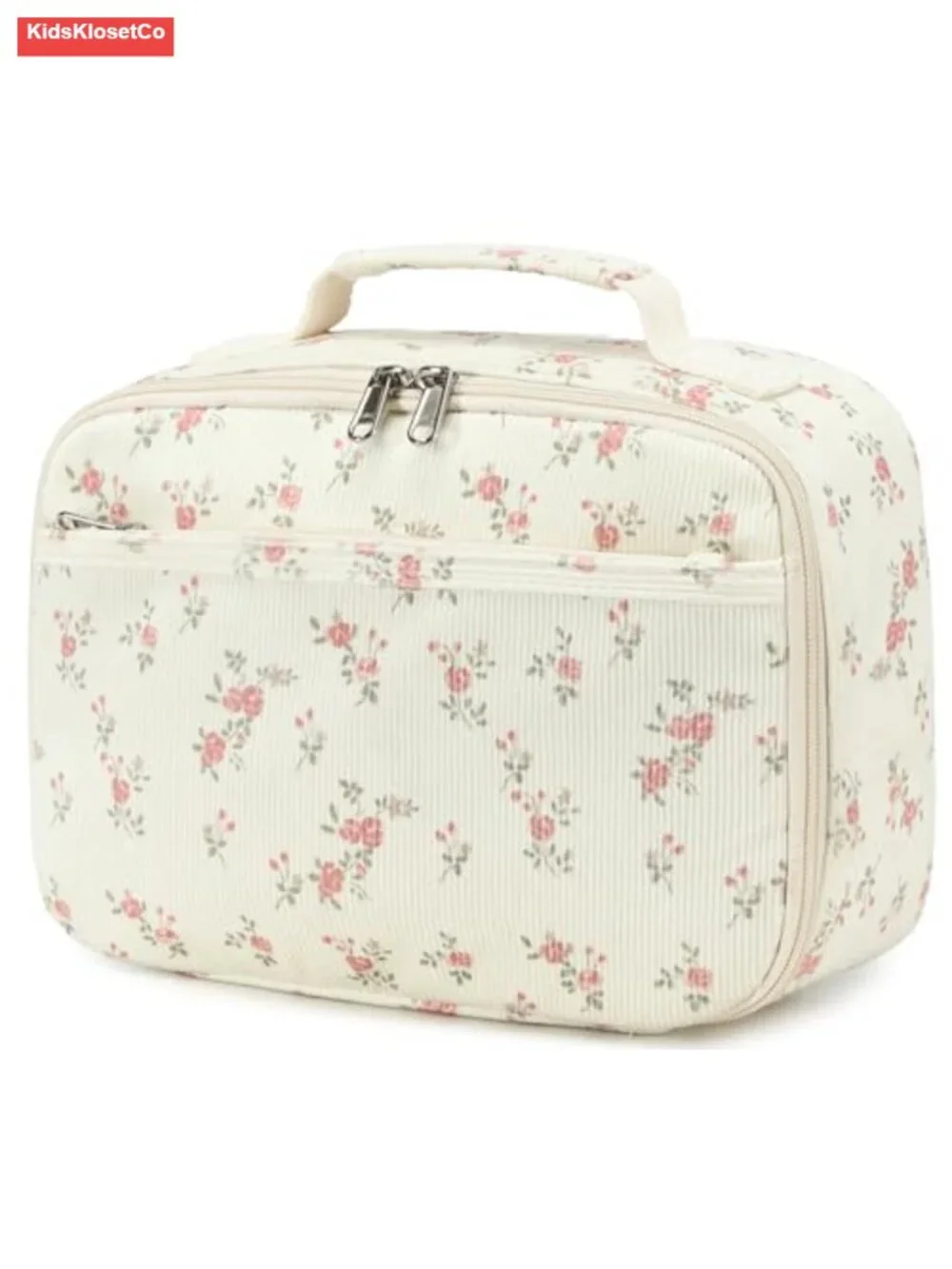 Insulated Lunch Bag Corduroy Kids Girls Waterproof Thermal Tote with External